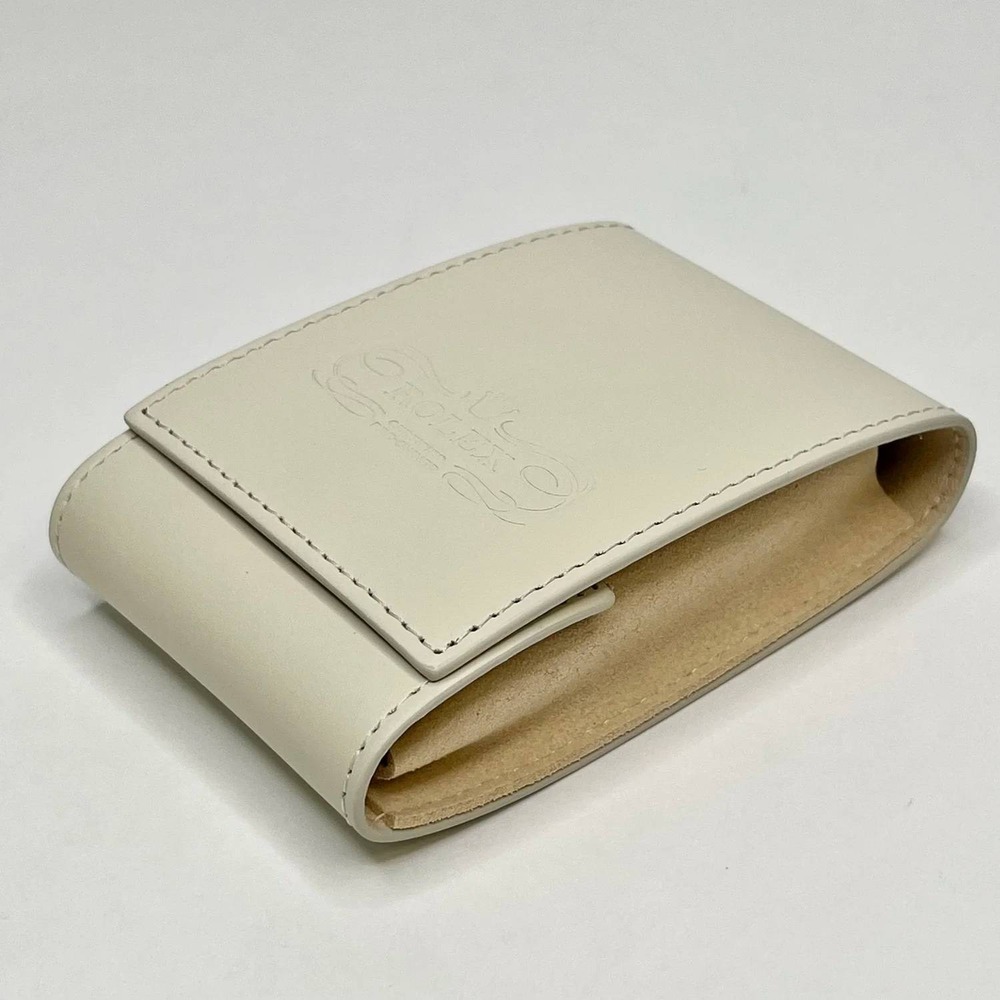 Rolex Leather Card Holder Wallet Beige‎ Embossed Crown Logo New In Packaging - Picture 2 of 5